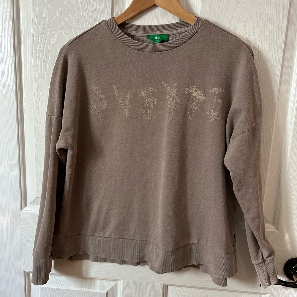 Dip Heather Gray Knit Sweatshirt